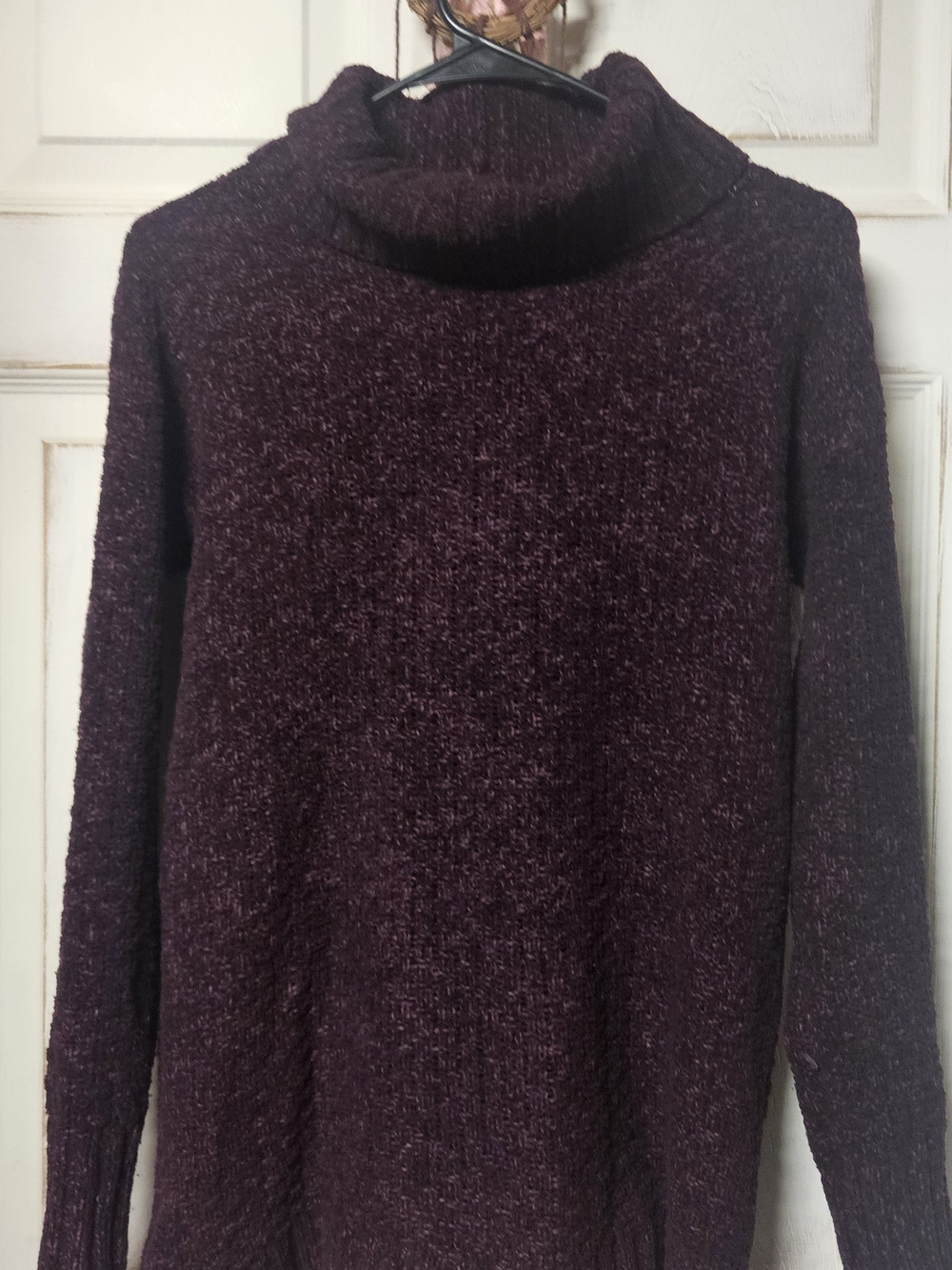 Eddie Bauer Heathered Plum Cowl Neck Sweater